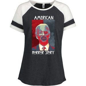 American Horror Funny Anti Biden Enza Ladies Jersey Colorblock Tee