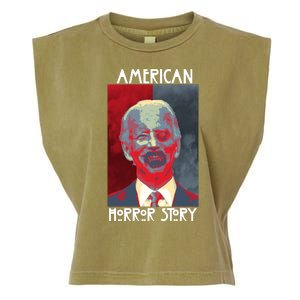 American Horror Funny Anti Biden Garment-Dyed Women's Muscle Tee