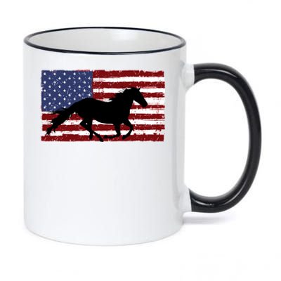 American Horse Flag Vintage 11oz Black Color Changing Mug