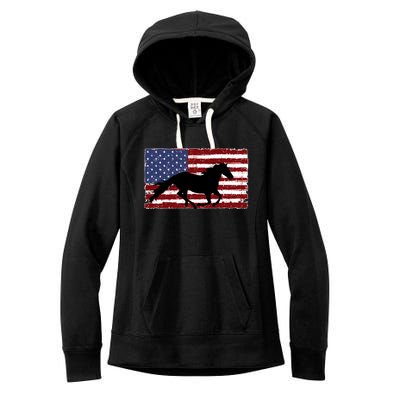 American Horse Flag Vintage Women's Fleece Hoodie