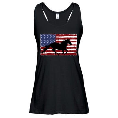 American Horse Flag Vintage Ladies Essential Flowy Tank