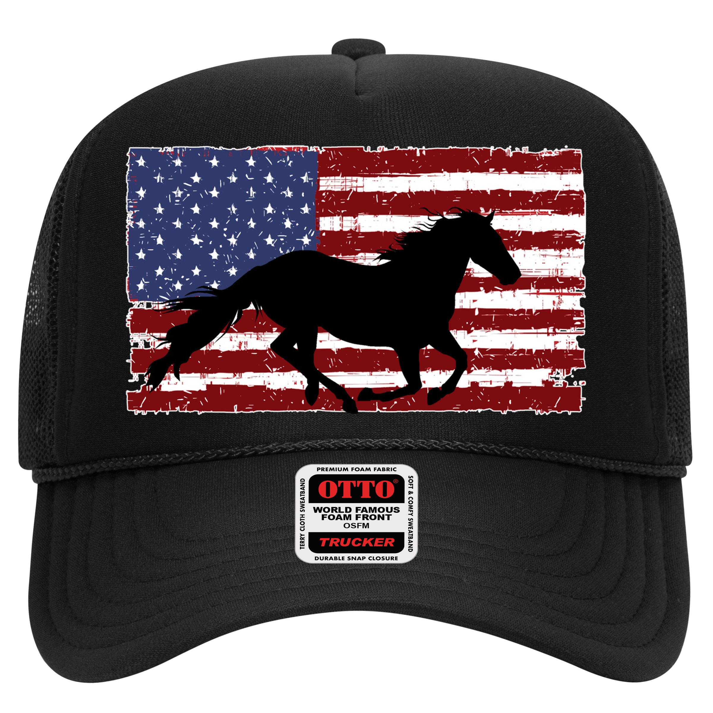 American Horse Flag Vintage Trucker Hat