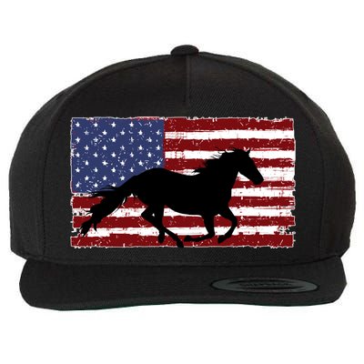 American Horse Flag Vintage Wool Snapback Cap