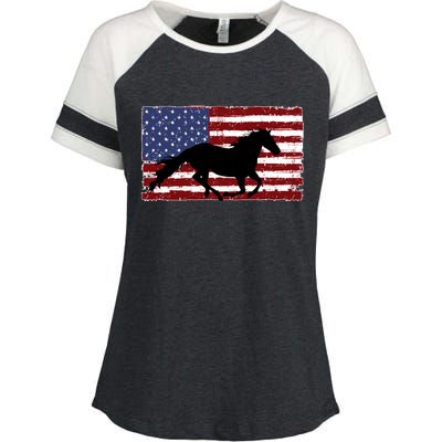 American Horse Flag Vintage Enza Ladies Jersey Colorblock Tee