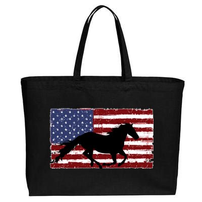 American Horse Flag Vintage Cotton Canvas Jumbo Tote