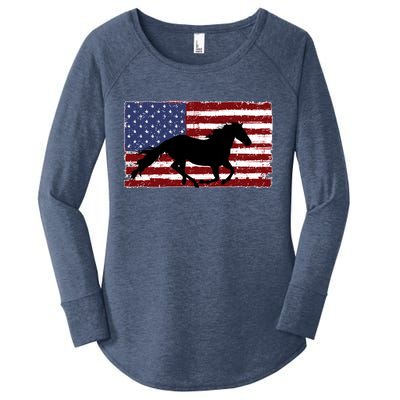 American Horse Flag Vintage Women's Perfect Tri Tunic Long Sleeve Shirt