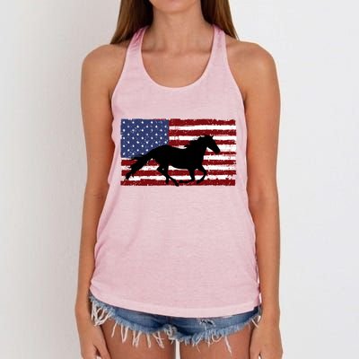 American Horse Flag Vintage Women's Knotted Racerback Tank