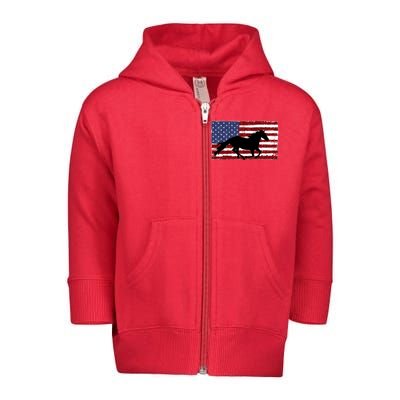 American Horse Flag Vintage Toddler Zip Fleece Hoodie