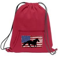 American Horse Flag Vintage Sweatshirt Cinch Pack Bag