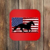 American Horse Flag Vintage Coaster