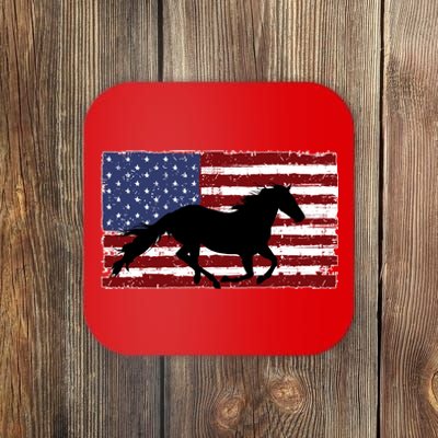 American Horse Flag Vintage Coaster