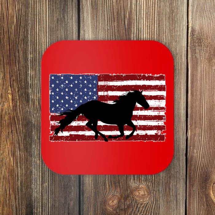 American Horse Flag Vintage Coaster