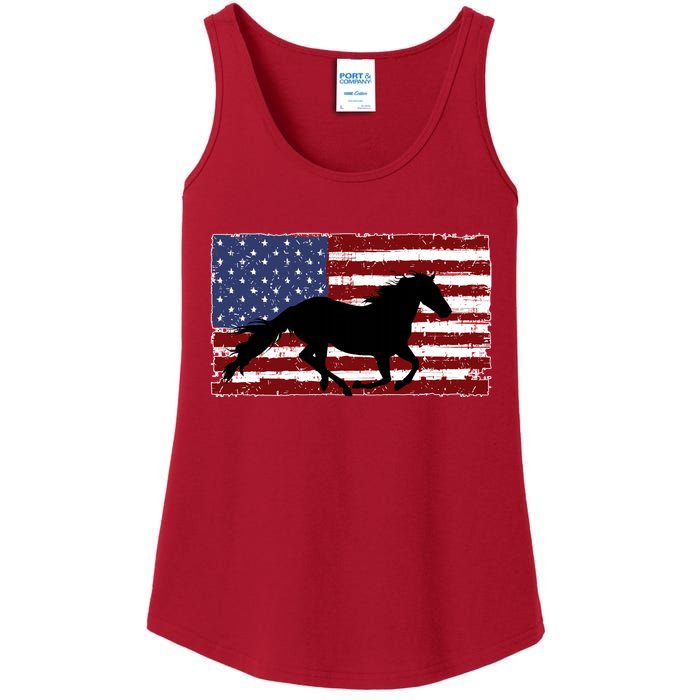 American Horse Flag Vintage Ladies Essential Tank