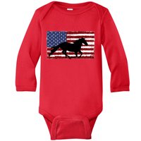 American Horse Flag Vintage Baby Long Sleeve Bodysuit