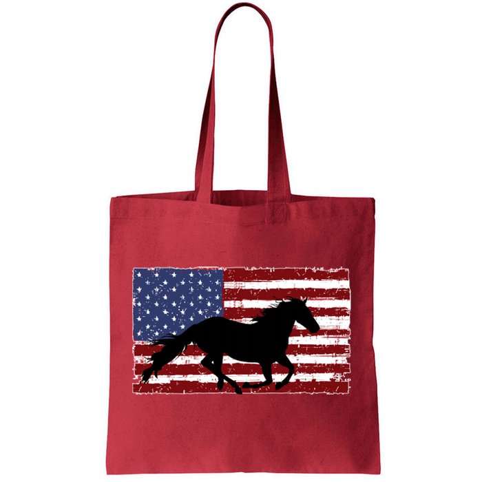 American Horse Flag Vintage Tote Bag