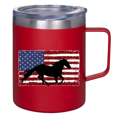 American Horse Flag Vintage 12oz Stainless Steel Coffee Mug