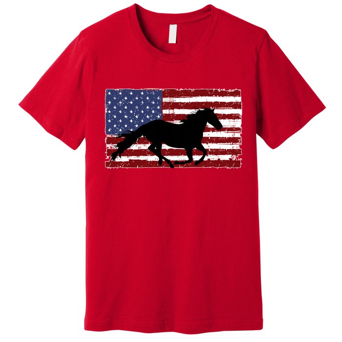 American Horse Flag Vintage Premium T-Shirt