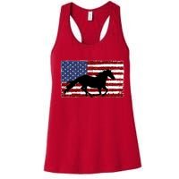 American Horse Flag Vintage Women's Racerback Tank