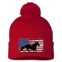 American Horse Flag Vintage Pom Pom 12in Knit Beanie