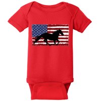 American Horse Flag Vintage Baby Bodysuit