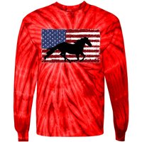 American Horse Flag Vintage Tie-Dye Long Sleeve Shirt