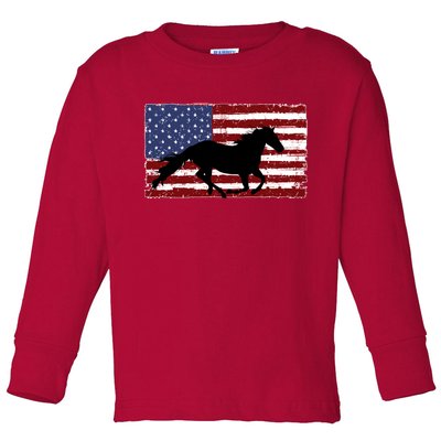 American Horse Flag Vintage Toddler Long Sleeve Shirt