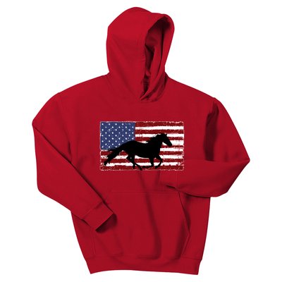 American Horse Flag Vintage Kids Hoodie