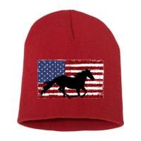 American Horse Flag Vintage Short Acrylic Beanie