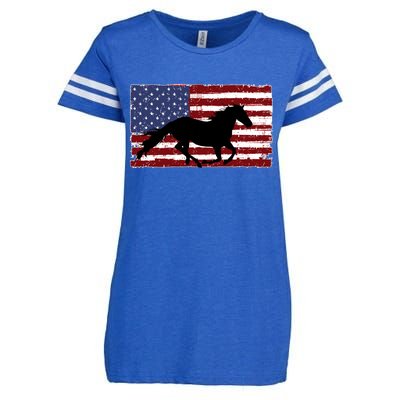 American Horse Flag Vintage Enza Ladies Jersey Football T-Shirt