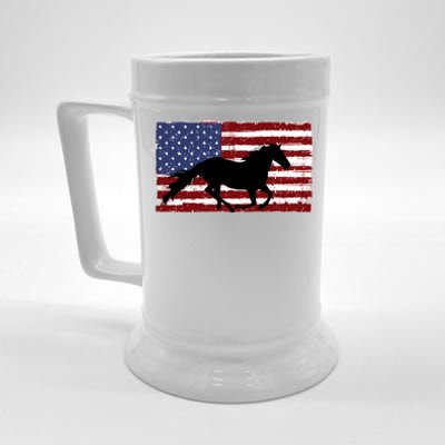 American Horse Flag Vintage Beer Stein