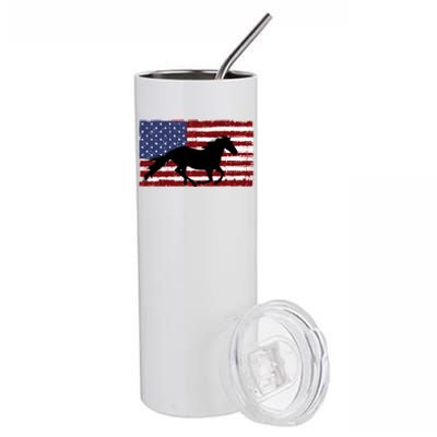 American Horse Flag Vintage Stainless Steel Tumbler