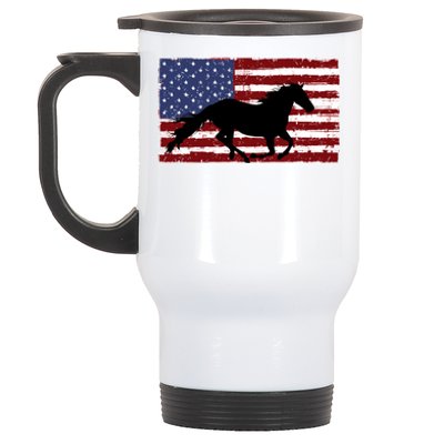 American Horse Flag Vintage Stainless Steel Travel Mug