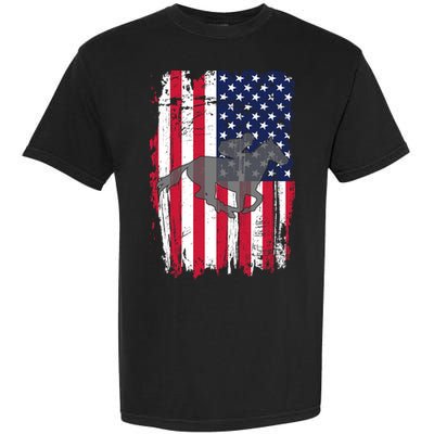 American Horse Racing Flag Garment-Dyed Heavyweight T-Shirt