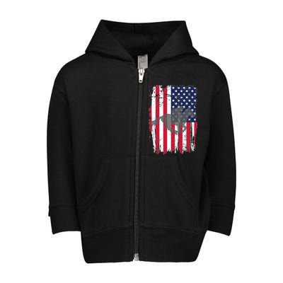 American Horse Racing Flag Toddler Zip Fleece Hoodie