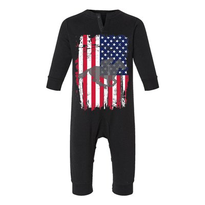 American Horse Racing Flag Infant Fleece One Piece