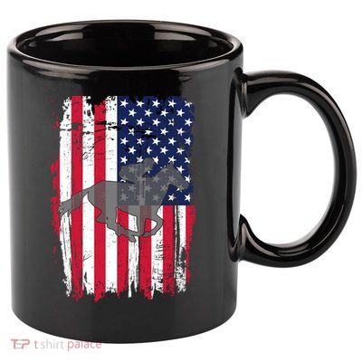 American Horse Racing Flag 11oz C Handle Ceramic Mug