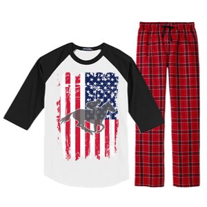 American Horse Racing Flag Raglan Sleeve Pajama Set