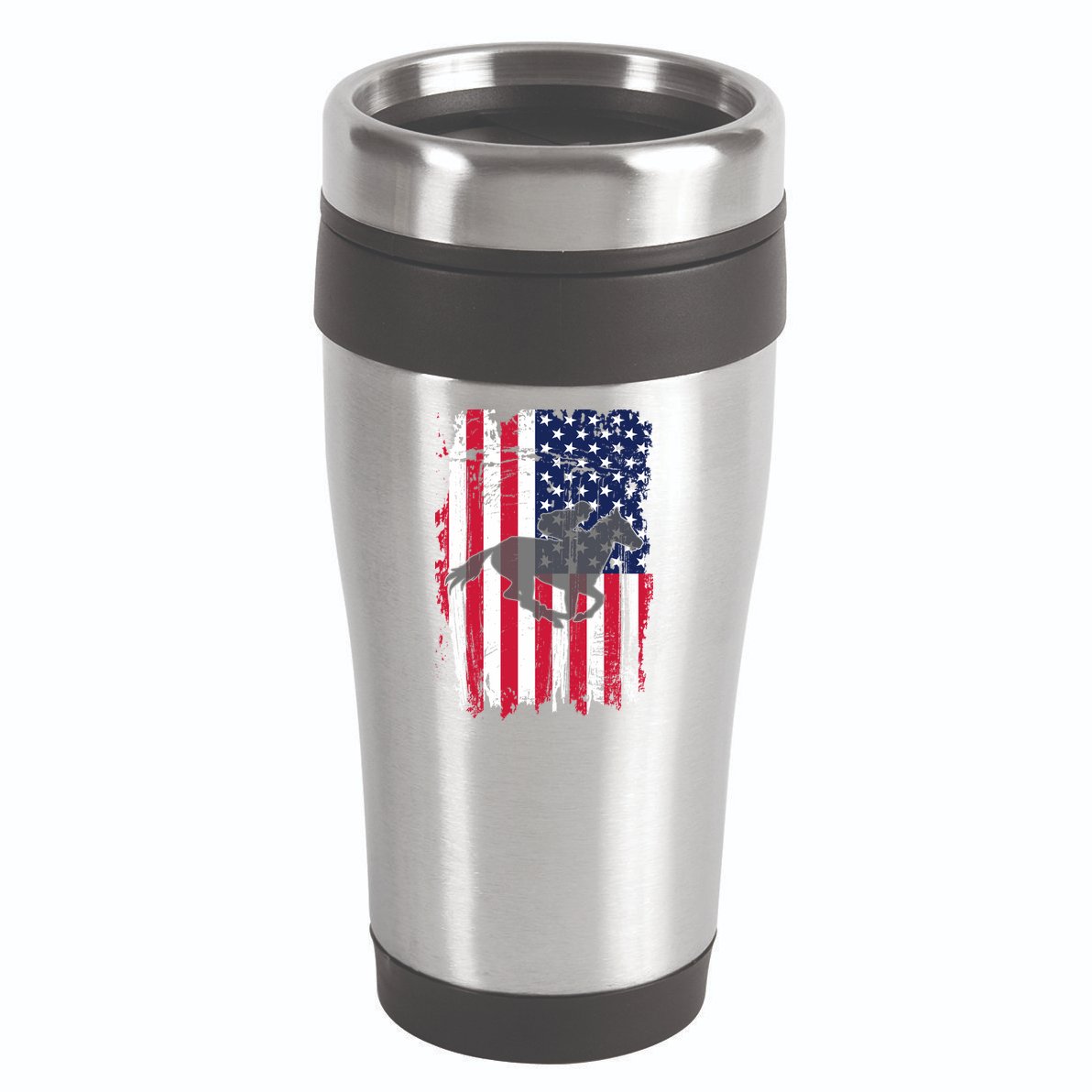 American Horse Racing Flag 16oz Travel Tumbler