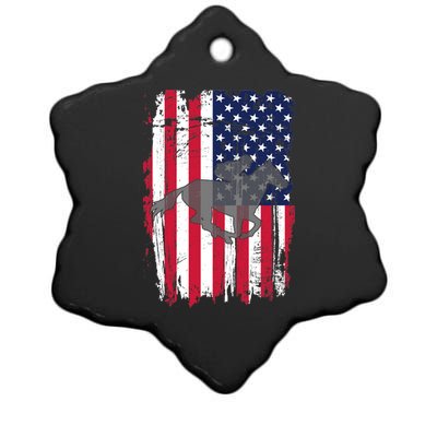 American Horse Racing Flag Ceramic Star Ornament