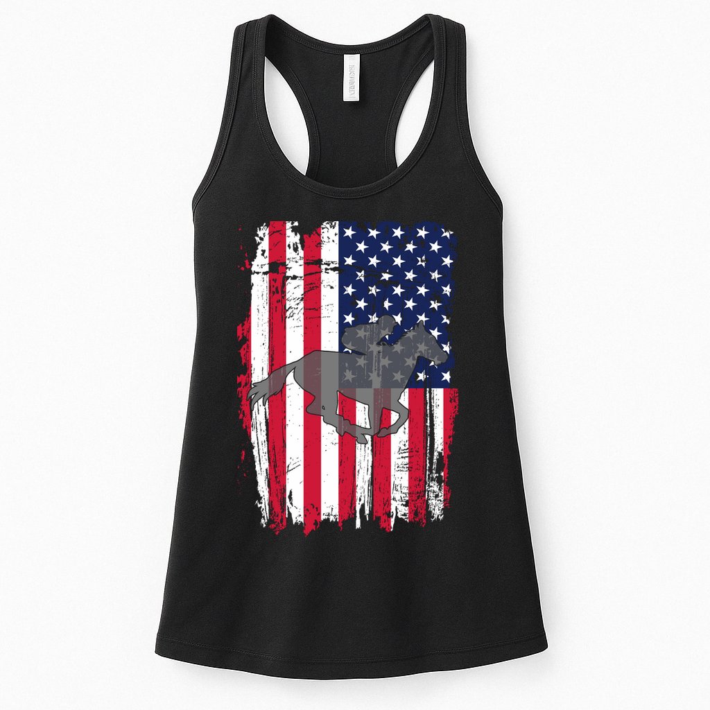 American Horse Racing Flag Womens Tank Top