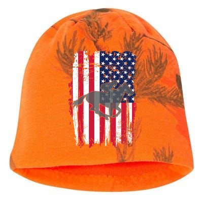 American Horse Racing Flag Kati - Camo Knit Beanie