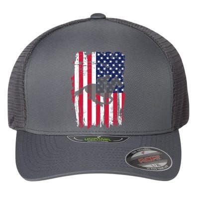 American Horse Racing Flag Flexfit Unipanel Trucker Cap