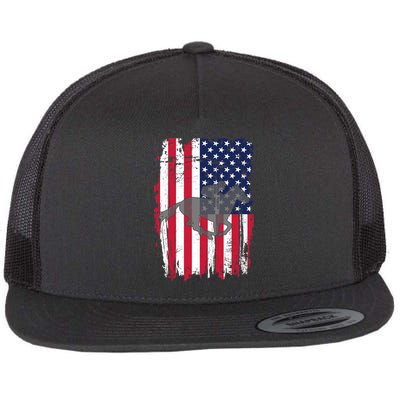 American Horse Racing Flag Flat Bill Trucker Hat