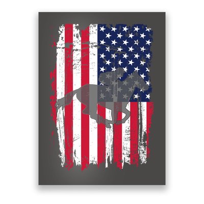 American Horse Racing Flag Poster