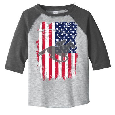 American Horse Racing Flag Toddler Fine Jersey T-Shirt