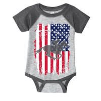 American Horse Racing Flag Infant Baby Jersey Bodysuit