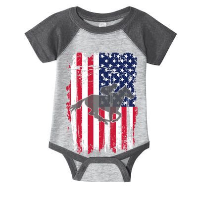 American Horse Racing Flag Infant Baby Jersey Bodysuit