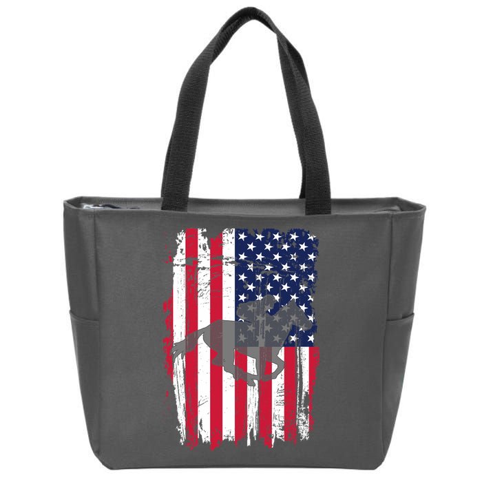 American Horse Racing Flag Zip Tote Bag