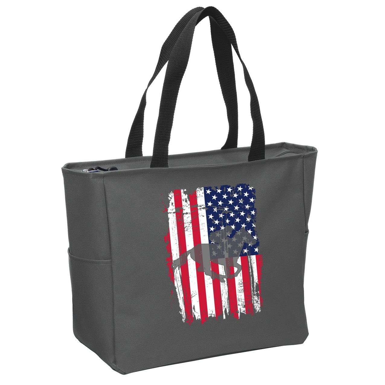 American Horse Racing Flag Zip Tote Bag
