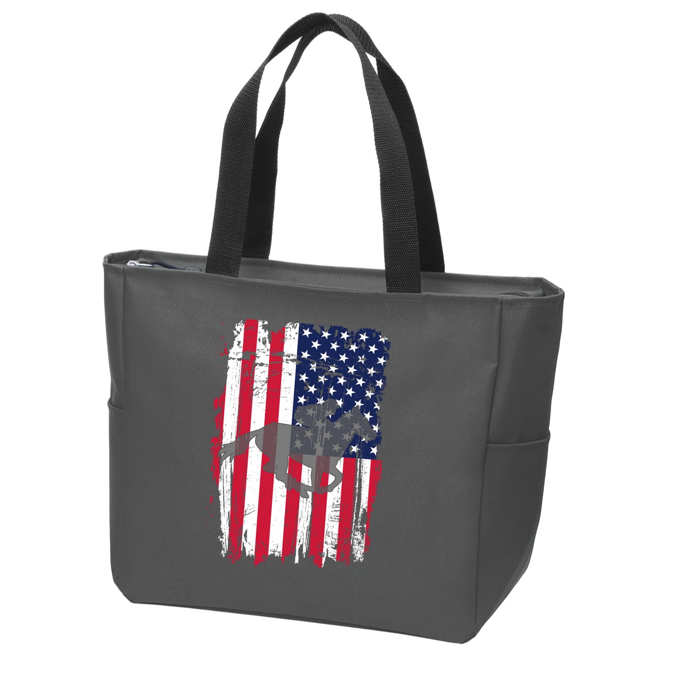 American Horse Racing Flag Zip Tote Bag